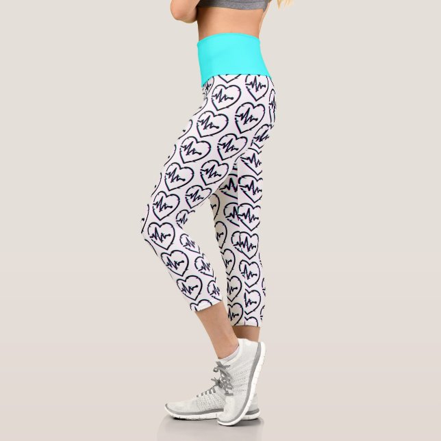 Heart Check High Waisted Yoga Capris (Left)