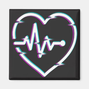 Heart Check Square Magnet