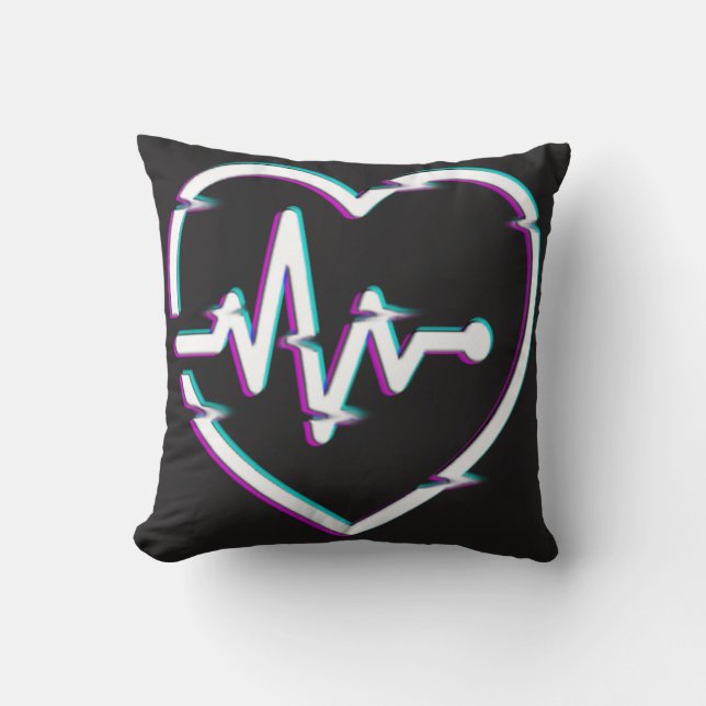 Heart Check Throw Pillow (Front)