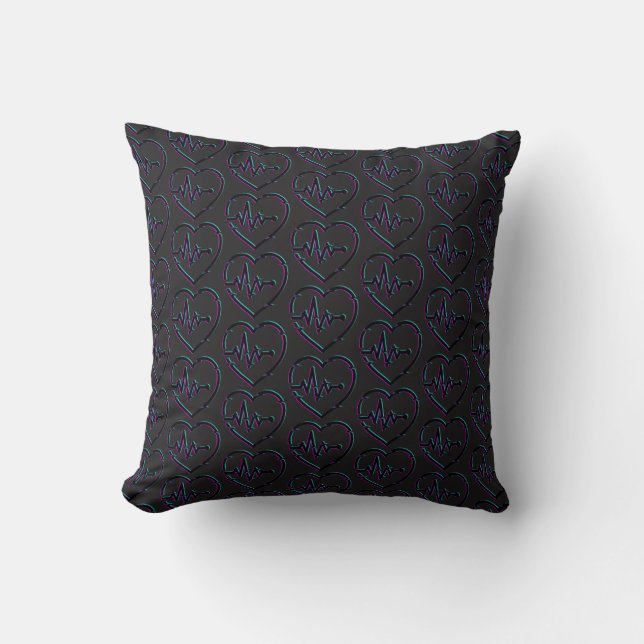Heart Check Throw Pillow (Front)