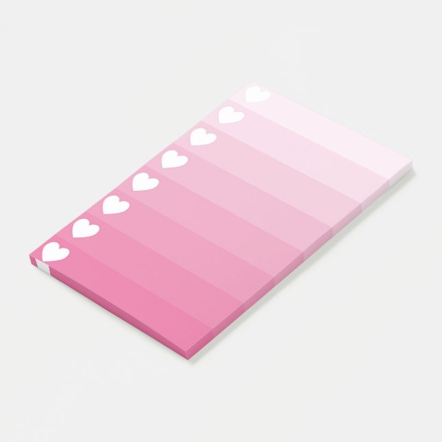 Heart Checklist Pink Note Pad (Angled)