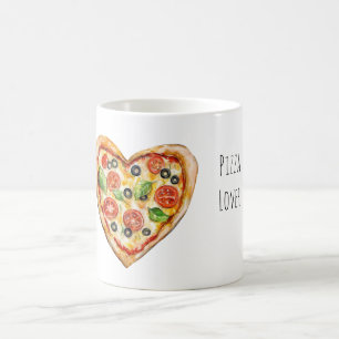 Heart Cheese Vegetable Pizza Coffee Mug
