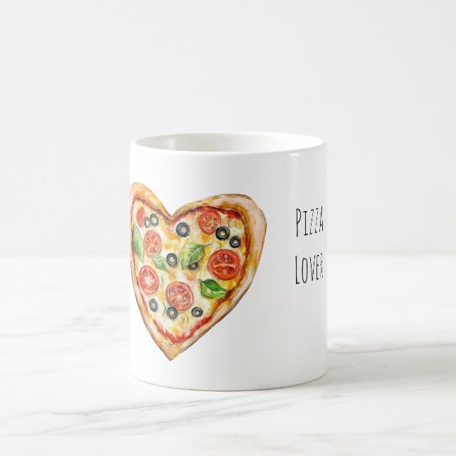 Heart Cheese Vegetable Pizza Coffee Mug (Center)