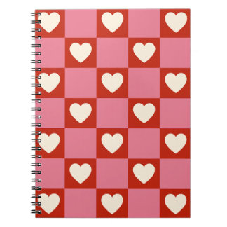 Heart Chequered Pattern Notebook