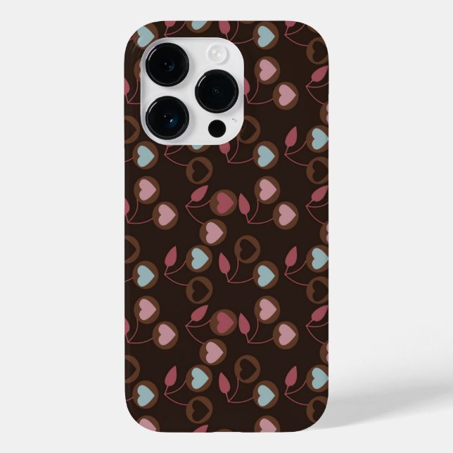 heart cherries brown Case-Mate iPhone case (Back)