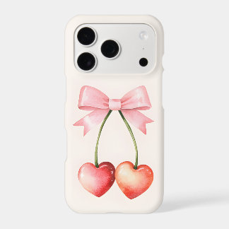 Heart Cherry Bow iPhone Case | Pink Coquette