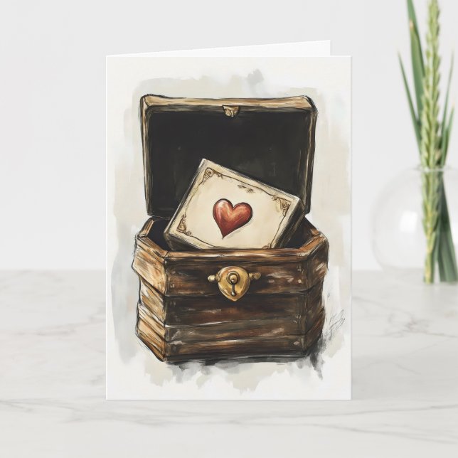 Heart Chest Cute Funny Holiday Card (Front)