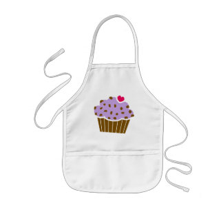 Heart Choco Chip Blueberry Cupcake Kids Apron