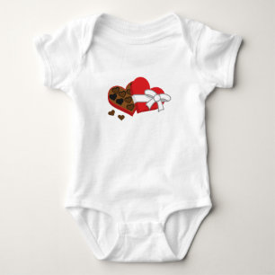 Heart Chocolate Gift Box - Valentine's Day Baby Bodysuit