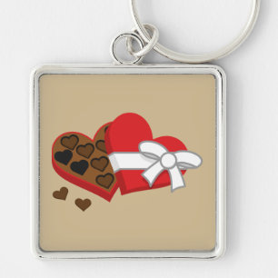 Heart Chocolate Gift Box - Valentine's Day Keychain