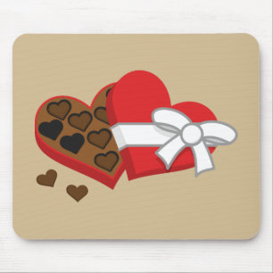 Heart Chocolate Gift Box - Valentine's Day Mouse Pad