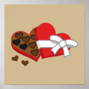 Heart Chocolate Gift Box - Valentine's Day Poster