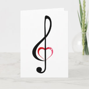 Heart clef greeting card