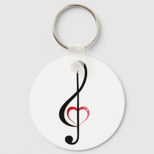 Heart clef keychain