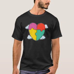 Heart Cloud Autistic Support Asperger's Autism Aw T-Shirt