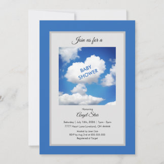 Heart Cloud Baby Shower Invitation
