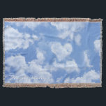 Heart Cloud Sky Cute Modern Lovely Light Blue Girl Throw Blanket<br><div class="desc">Personalize your home with a charming and adorable blanket. This delightful accent showcases a stunning blue sky photo with a heart-shaped cloud. Make your living room,  nursery or bedroom a haven of style and individuality with this cute and soft blanket.</div>