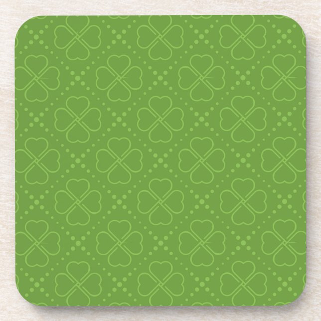 Heart Clover Pattern Coaster (Front)