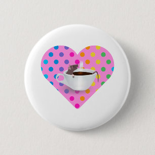 heart coffee mouse 2 inch round button