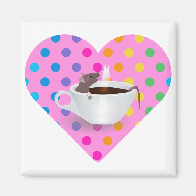 heart coffee mouse magnet (Front)
