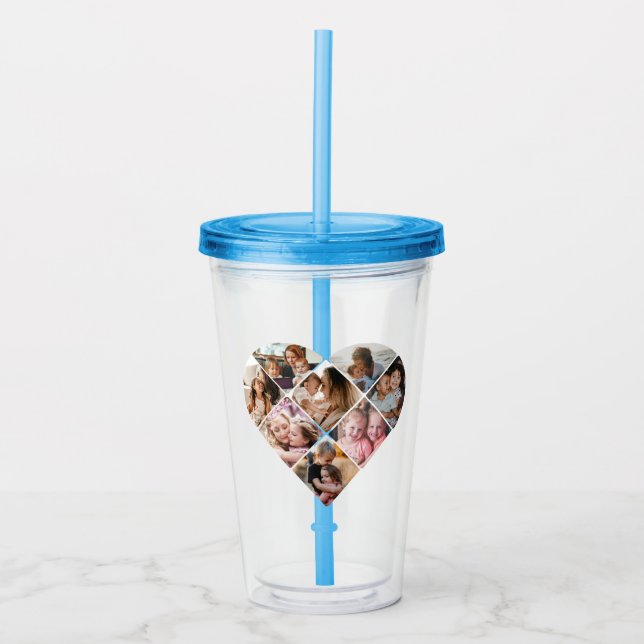 Heart Collage Acrylic Tumbler (Front)
