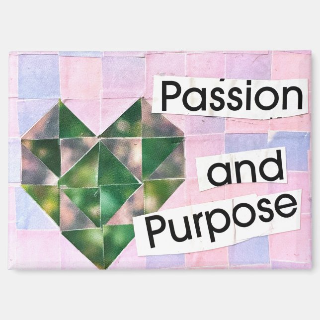 Heart Collage Art Pink Purple Boho Romantic Magnet (Front)