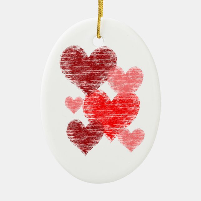 Heart Collage Ceramic Ornament (Front)