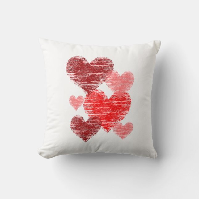 Heart Collage Throw Pillow (Front)
