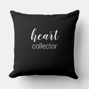 Heart Collector Black and White Hearts Pattern Throw Pillow
