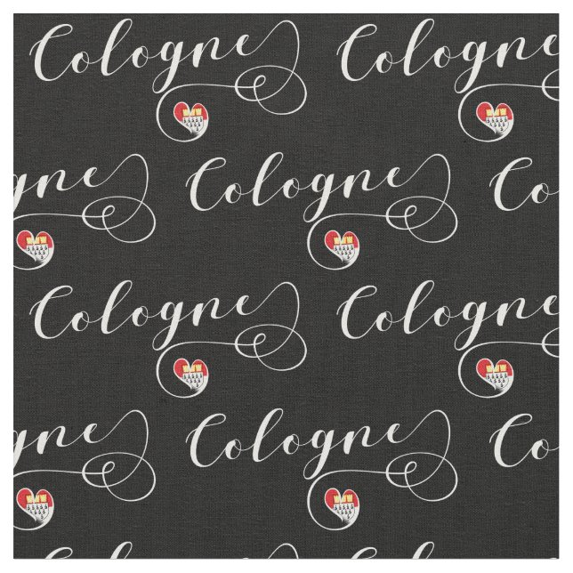 Heart Cologne Flag, Köln, Germany Fabric (Close Up)