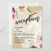 Heart Colourful Flowers Burlap Wedding Reception