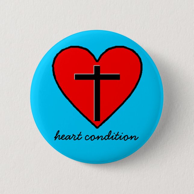 heart condition 2 inch round button (Front)