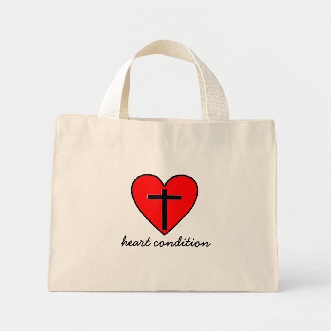 heart condition mini tote bag (Front)