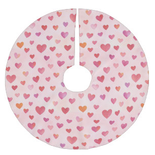 Heart Confetti Pattern Brushed Polyester Tree Skirt