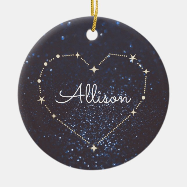 Heart Constellation Ceramic Ornament (Front)