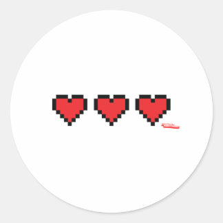 Heart Containers - Gamer, geek video games Life Classic Round Sticker
