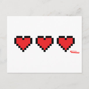 Heart Containers - Gamer, geek video games Life Postcard