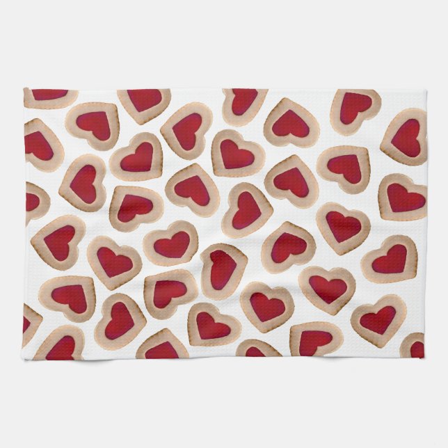 Heart Cookies Kitchen Towel (Horizontal)