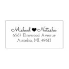 Heart Couple Return Address Rubber Stamp