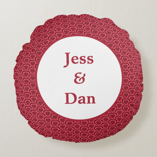 Heart Couple  Round Pillow (Front)