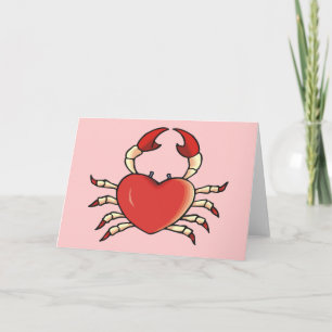 Heart Crab Holiday Card