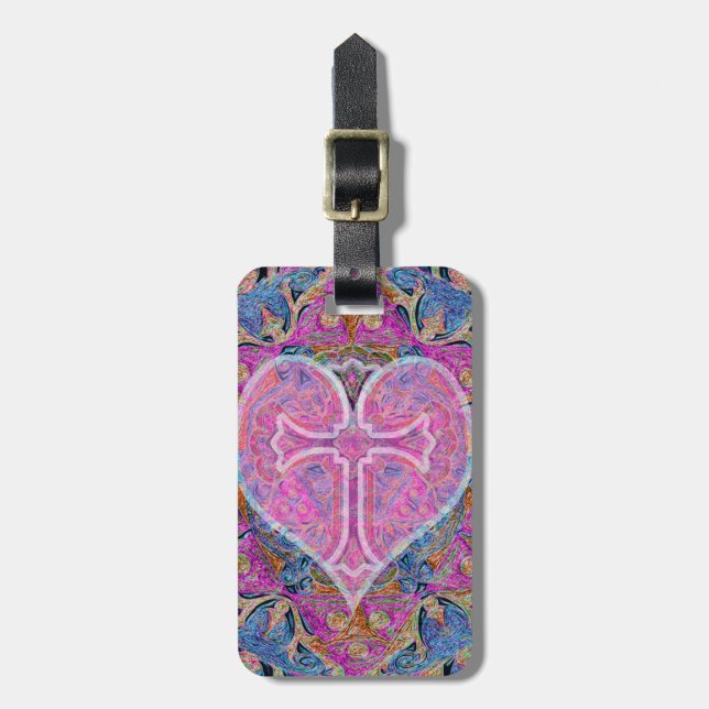 Heart Cross Mandala by Amelia Carrie Luggage Tag (Front Vertical)