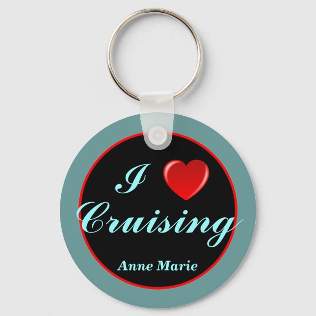 Heart Cruising personalized keychain (Front)