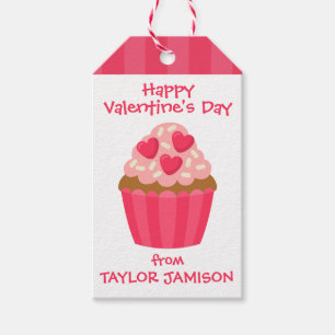 Heart Cupcake Personalized Valentine's Gift Tags
