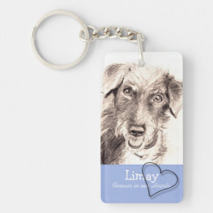 Heart Custom Pet Memorial Keychain with Poem 1