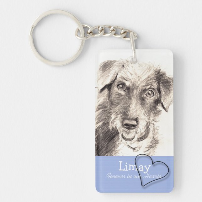 Heart Custom Pet Memorial Keychain with Poem 1 (Front)