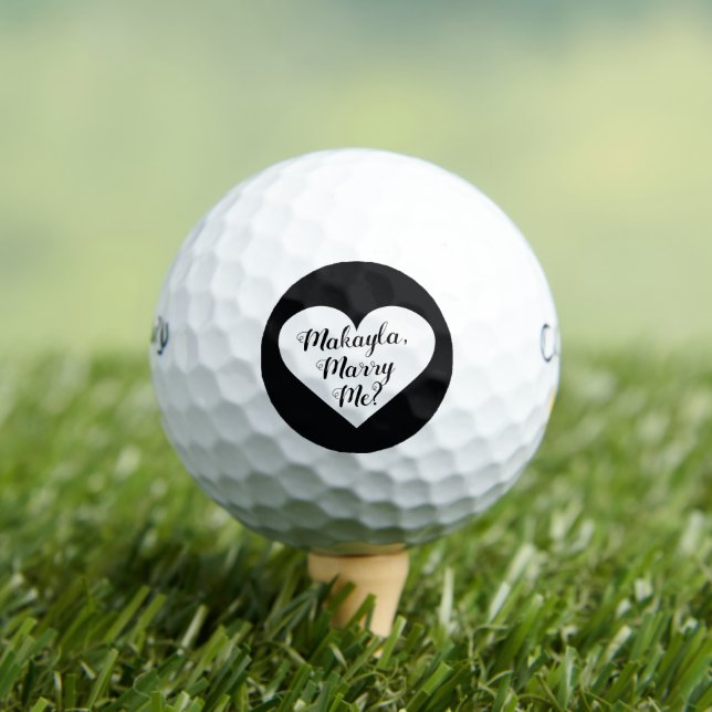 Heart Custom Will You Marry Me Proposal Golf Balls (Insitu Tee)