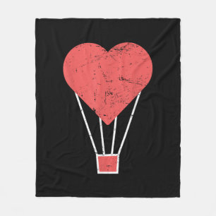 Heart Cute Hot Air Balloon Fleece Blanket
