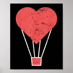 Heart Cute Hot Air Balloon Poster