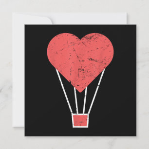Heart  Cute Hot Air Balloon Save The Date
